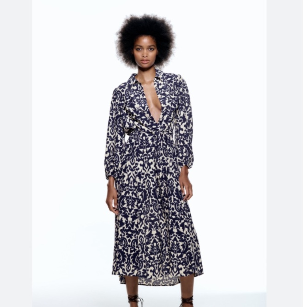 Zara Printed Midi Dress - Gem